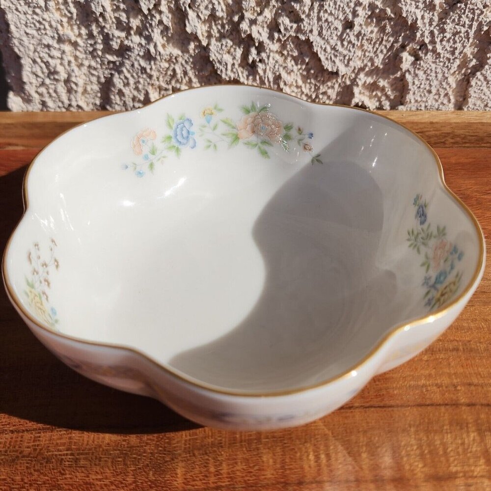 2 Gorham Cherrywood Melon Serving Bowl 5" 24Kt Gold rim snack nut dip dish - Picture 3 of 10
